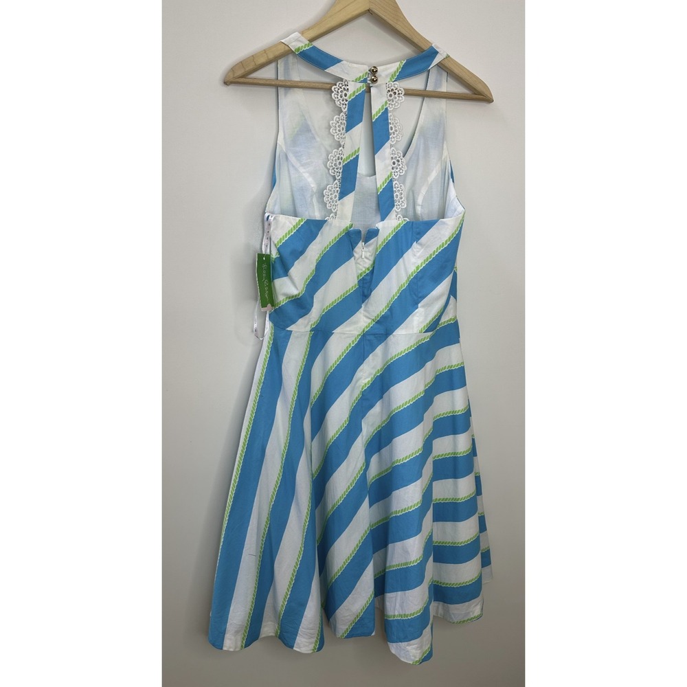 NEW Lilly Pulitzer Zo Dress Stripe Cotton Fit & Flare Size 10 Preppy Resortwear - Picture 9 of 13